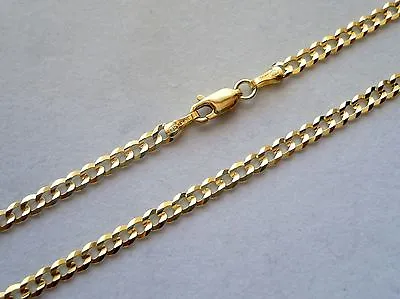 14K Solid Gold 3.5mm Cuban Link Chain Necklace Men's Women's Size 16  - 30  • $503.49