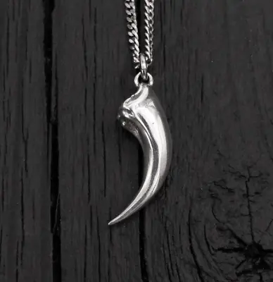 Velociraptor Claw Necklace In Sterling Silver Deinonychus Claw Dinosaur Claw 661 • £152.49