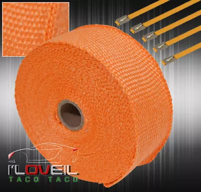 360 /30Ft Catback Header Pipe Piping Aluminum Stainless Heat Wrap Orange • $22.50