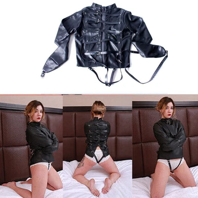 $39.99 • Buy M PU Straitjacket Straight Jacket Escapology Body Harness Armbinder Clubwear