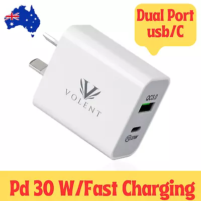 30W Dual USB Type-C Wall Adapter PD  Fast Charger For IPhone Ipad Samsung Oppo • $11.69