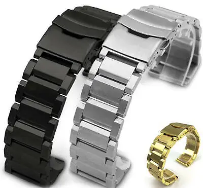 Stainless Steel 25mm Metal Replacement Watch Band Strap Double Locking Clasp #25 • $24.95
