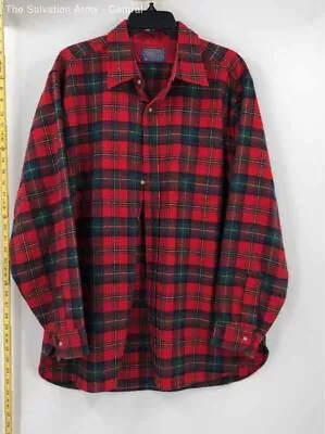 Pendleton Mens Multicolor Plaid Virgin Wool Collared Flannel Button-Up Shirt XL • $12.50