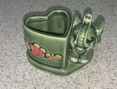 VINTAGE Ceramic Lucky Elephant Small Plant/trinket Holder Heart Shaped • $20