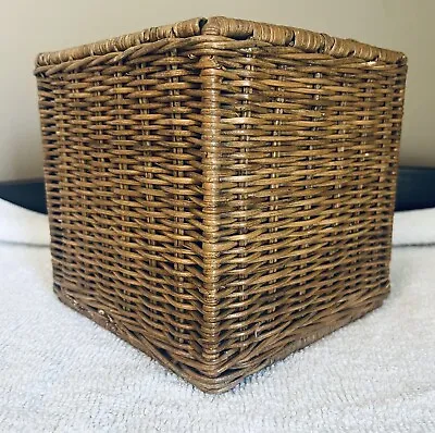 Vintage Wicker Basket Tissue Box Cover Hidden Room Decor Basket Weaved Tissue • $13
