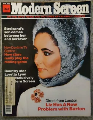 Modern Screen [Mar. 1976] Liz Taylor Richard Burton Streisand Loretta Lynn • $9.99