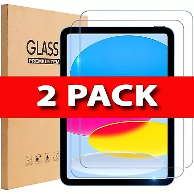 [2 Pack] Tempered Glass Screen Protector For IPad 10th Generation 10.9  2022 • £4.75