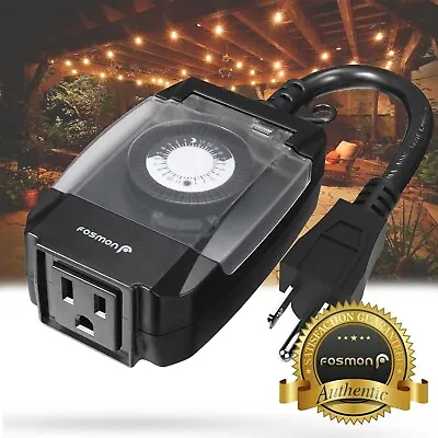 24 Hour Outdoor Mechanical Outlet Timer Weatherproof Automatic Switch Light • $13.99