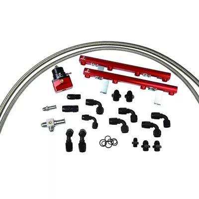 Aeromotive Fuel Rail Kit 14120; Red Anodized For 96-98 Mustang Cobra 4.6L MOD • $1051.60