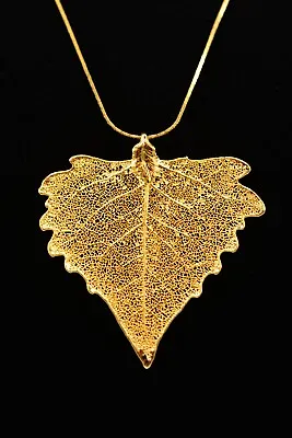 $26.36 • Buy Vintage Leaf Pendant Necklace Brushed Gold Filigree Fall Autumn 1980s Bin3B