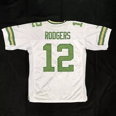 Green Bay Packers Aaron Rodgers #12 White Nike On Field Football Jersey Size 48 • $51.99