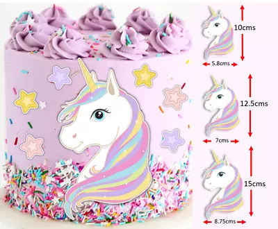 $16.95 • Buy Unicorn Cake Topper Edible Icing Image Cut Out Decal Party Decoration #167