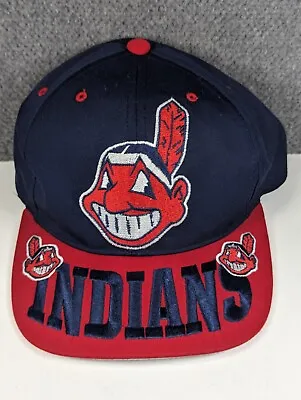 Cleveland Indians MLB Big Logo Vintage Snapback Cap Hat   • $74.99