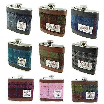 £14.99 • Buy Glen Appin Harris Tweed Hip Flask 6oz In A Choice Of Colours Gift Boxed 