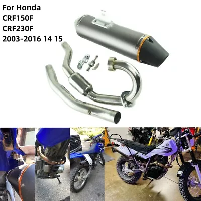 Full Exhaust Muffler System Honda CRF150F CRF230F 2003-2016 14 15 Pipe Slip • $171.20