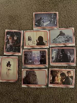 Star Wars Empire Strikes Back Lot Of 9 Trading Cards 1980 Chewbacca Leia Vader • $9