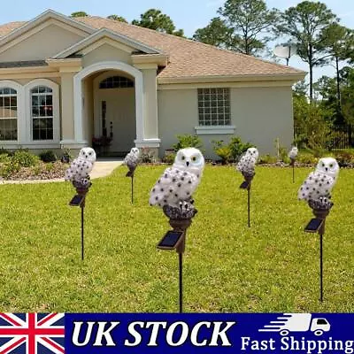 2pcs LED Solar Light Owl Outdoor Yard Lawn Stakes Lamp Home Garden Decoration • £12.59