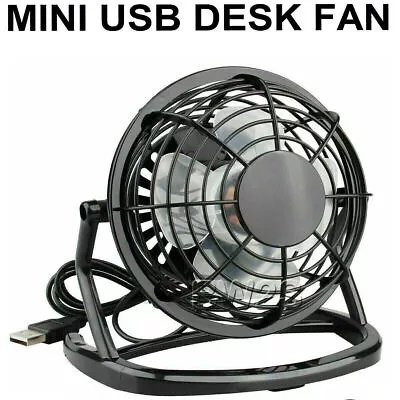 Mini USB Desk Fan Small Quiet Personal Cooler USB Powered Uk Portable Table • £5.95