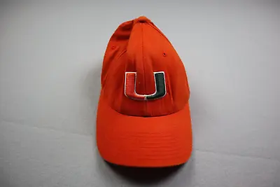 VINTAGE Nike Miami Hurricanes Hat Cap Fitted One Size Orange Trucker • $28.88