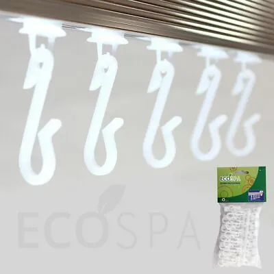 £3.49 • Buy ECOSPA Replacement Shower Curtain Hooks Pack Fits Glider Rail Tracks WHITE
