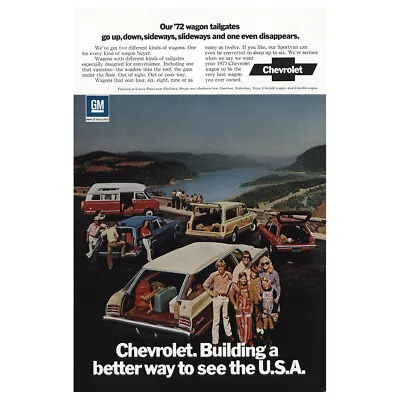 1972 Chevrolet Wagon Tailgates: Up Down Sideways Slideways Vintage Print Ad • $6.75