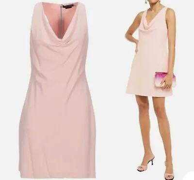 NWT Alice + Olivia Sleeveless Cowl Neck A Line Mini Dress Pink Blush Size 8 • $89