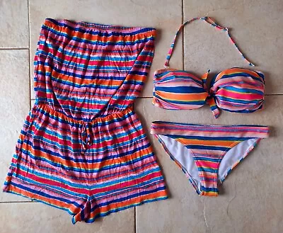 Rainbow Bikini & Beach Playsuit Set • £5.45