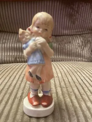 Little Girl With Doll Figurine Vintage Girl Figurine-stamped Japan • $11.99