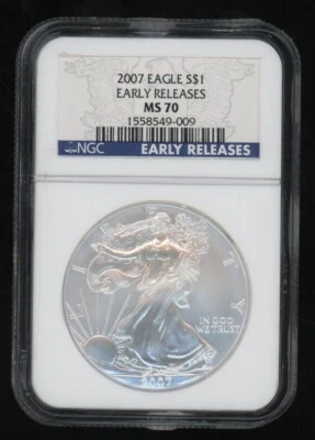 $30 • Buy 2007 Eagle S $1 One Dollar Silver Coin MS 70 Early Releases NGC
