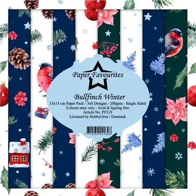 £6.50 • Buy New Dixi Craft  Paper Favourites 15cm X 15cm Paper Pack Bullfinch Winter