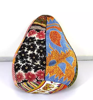 Handmade Vintage Cotton Kantha Floral Bohemian Bean Bag Sacco Chair Ottoman • $49.99