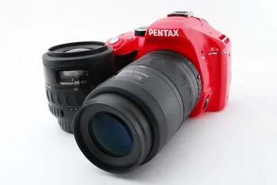 Pentax K-x 12.4MP 35-80/80-200mm Lens Set Red[Exc W/8GB SD CardStrap [454] • $574.51