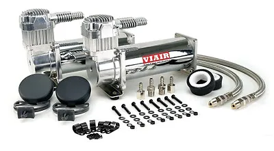 VIAIR 444C DUAL Pack Chrome Compressors Air Bag Air Ride Suspension 44432 • $342.95