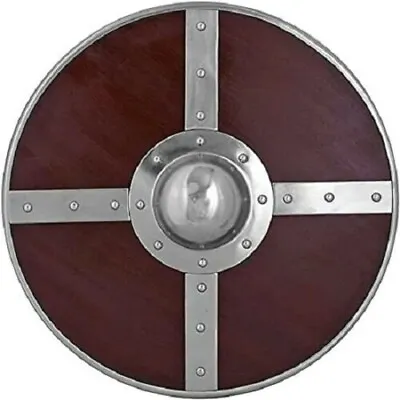 Medieval Round Shield Viking Shield Unique Battle Design Shield Wooden 24 Inch • $79.99