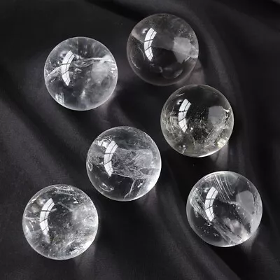 3PCS Natural Clear Quartz Sphere White Small Crystal Ball Reiki Healing 18mm • $12.74