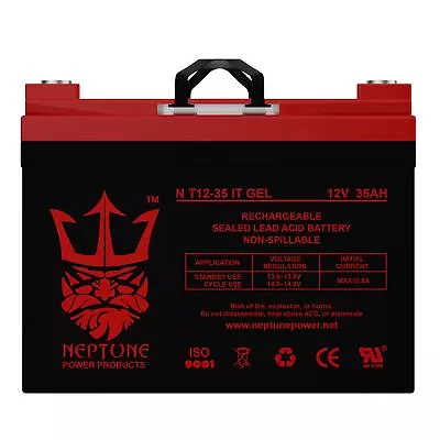 Neptune 12V 35AH GEL Light Trolling Motor Battery Sevylor Minn Kota • $78.95