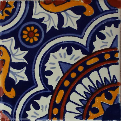 4.2x4.2 9 Pcs Moroccan Mexican Clay Tile Handmade Talavera Backsplash Mosaic • $32.99