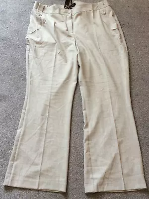 Magi Fit @ Simply Be Plus Sz 24 Pale Grey Casual TROUSERS Inner Tummy Panel • £14.99