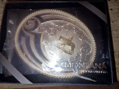 Vintage Montana Silversmith Oval Black/Silver Pleasure Horse Belt Buckle • $75