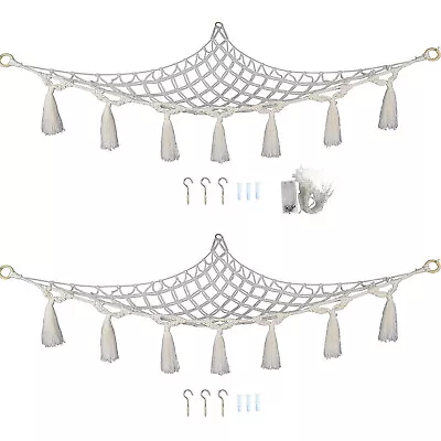 £12.23 • Buy Macrame Toy Hammock - Boho Corner Wall Hanging Netting Toy Display Holder
