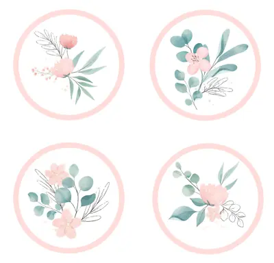 Wedding Boho Floral Greenery Edible Cupcake Toppers Decoration-Set Of 12 Toppers • $7.95