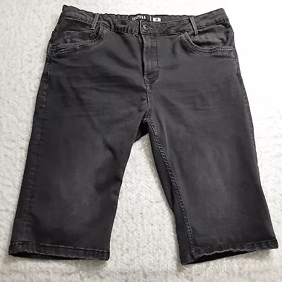 Cultura Denim Capri Shorts Mens Size 35x14.5 Stretchy Black Charcoal Wash • $7.49