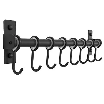 Pot Rack - Pots And Pans Hanging Rack Rail With 8 Hooks Pot Hangers For Kitchen • $24.04