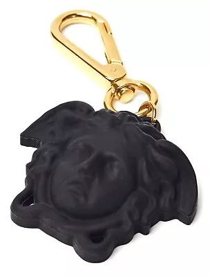 VERSACE Italy 'La Medusa' Designer Key Ring Keychain Chain Charm Black/Gold NWT! • $150