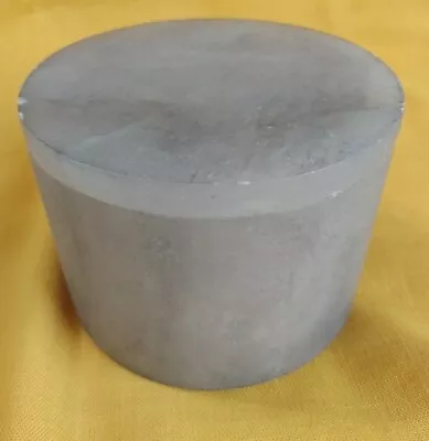 ALABASTER Marble~ 4  Trinket Box Jar Paperweight~ Grey~ Retail: $75~ Heavy~ Nice • $37.59