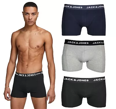 £6.99 • Buy Mens Jack And Jones Boxer Briefs 3 Pack Comfort Flex Underwear Cotton Shorts