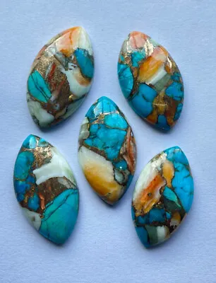 $11.04 • Buy [wholesale] Spiny Oyster Copper Turquoise Cabochon Marquise Shape Loose Gemstone