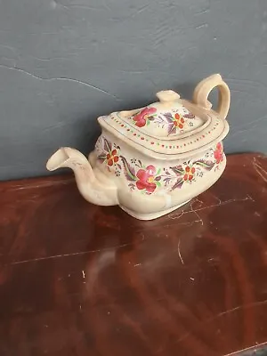 Rare Antique Pink Lusterware Porcelain Staffordshire Hand Painted Teapot • $59