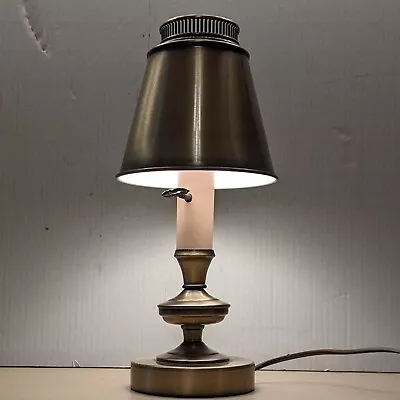 Small Vintage Brushed Brass Desk Table Lamp Turnkey Switch Working Mid Century  • $59.75