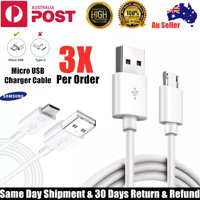 3x Micro USB Data Charger Cable Cord 2.4A Fast Charging For Samsung S7 Android • $6.95